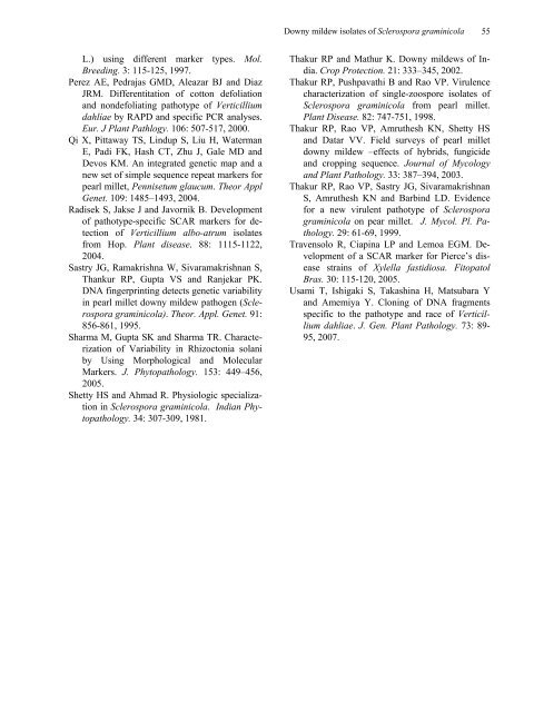 Characterization of downy mildew isolates of Sclerospora ...