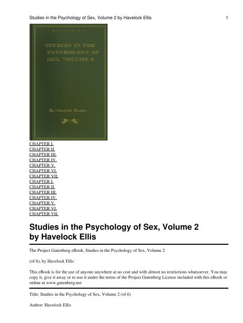 Studies in the Psychology of Sex, Volume 2 by Havelock Ellis pic