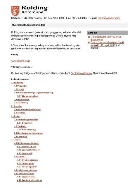 Central styring med d - Kolding Kommune