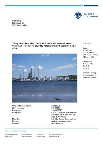 Miljøgodkendelse Statoil AS - Aalborg Kommune