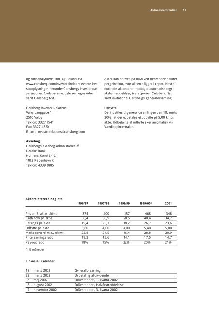 Årsrapport 2001 - Carlsberg Group