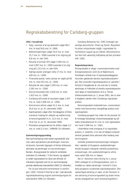 Årsrapport 2001 - Carlsberg Group