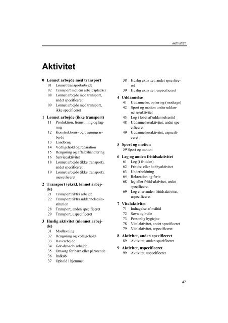 NOMESKO Klassifikation - Statens Institut for Folkesundhed