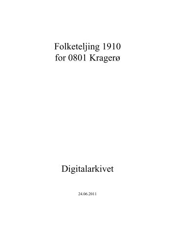 Folketeljing 1910 for 0801 Kragerø Digitalarkivet - Telemarkskilder