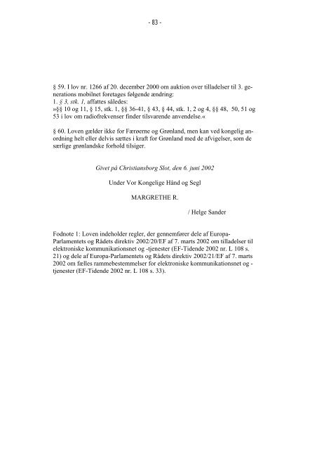 LOV nr. 1052 af 17. december 2002 - Kulturstyrelsen