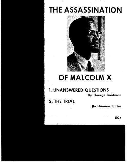 THE ASSASSINATION OF MALCOLM X