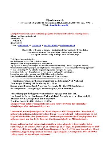 Svar på aktindsigt fra Energistyrelsen - Fjordvenner
