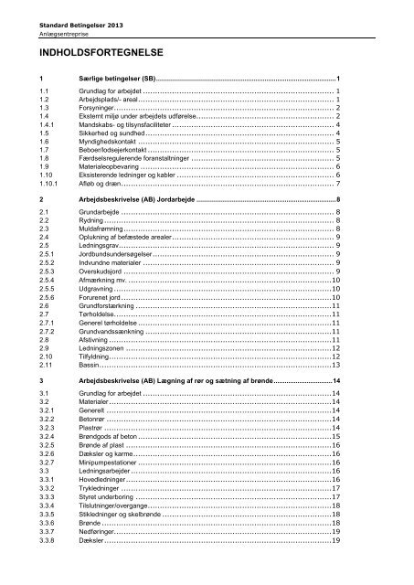 Standard Betingelser 2013 - Favrskov Forsyning