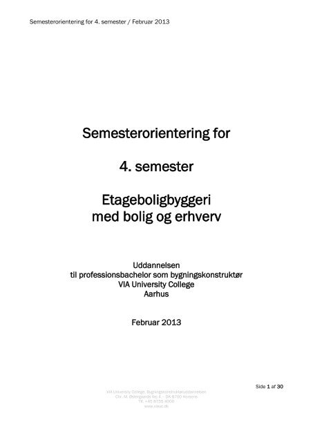 Semesterorientering for 4. semester - VIA University College