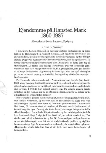 Ejendomme på Hansted Mark - Hansted-Egebjerg