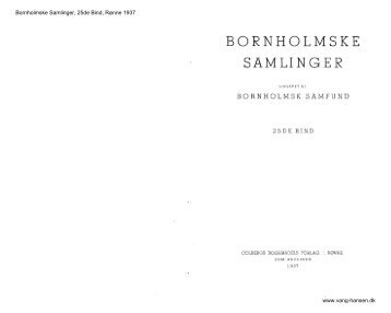 Bornholmske Samlinger - Bind 25 - 1937 - Bornholms Historiske ...