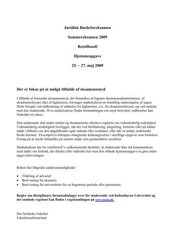 Eksamensopgave - Det Juridiske Fakultet - Københavns Universitet