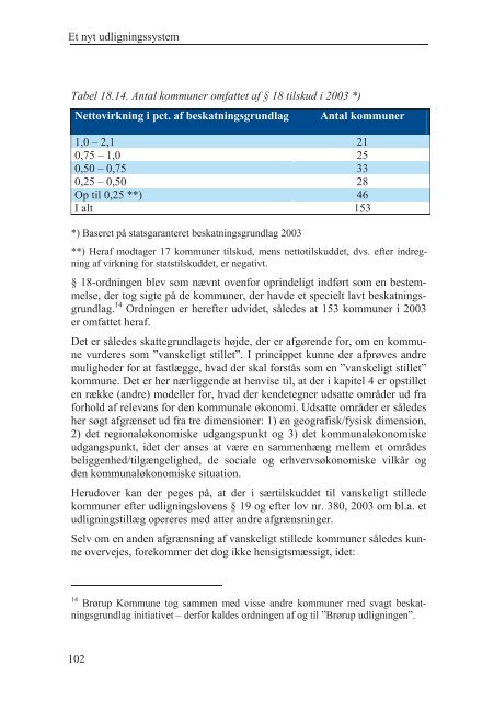 Et nyt udligningssystem - Økonomi- og Indenrigsministeriet