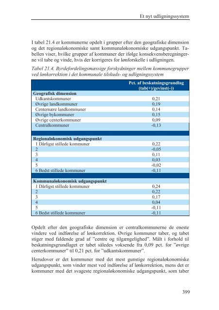 Et nyt udligningssystem - Økonomi- og Indenrigsministeriet