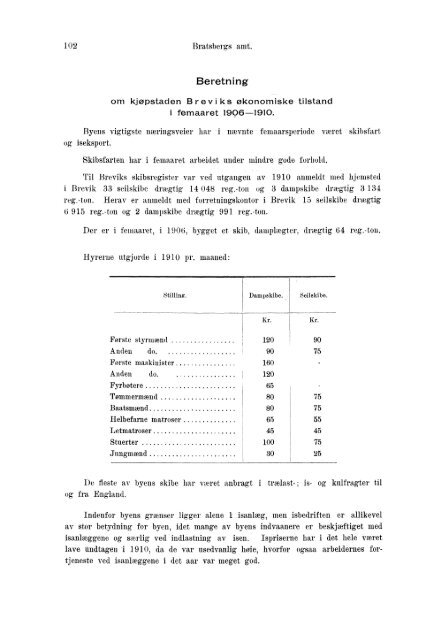 Beretninger om Amternes Økonomiske Tilstand 1906 - 1910, I ... - SSB