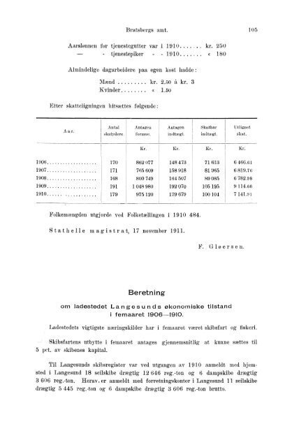 Beretninger om Amternes Økonomiske Tilstand 1906 - 1910, I ... - SSB