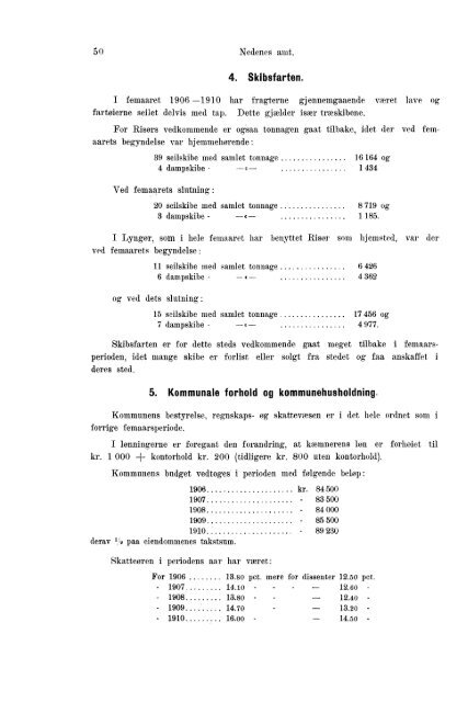 Beretninger om Amternes Økonomiske Tilstand 1906 - 1910, I ... - SSB