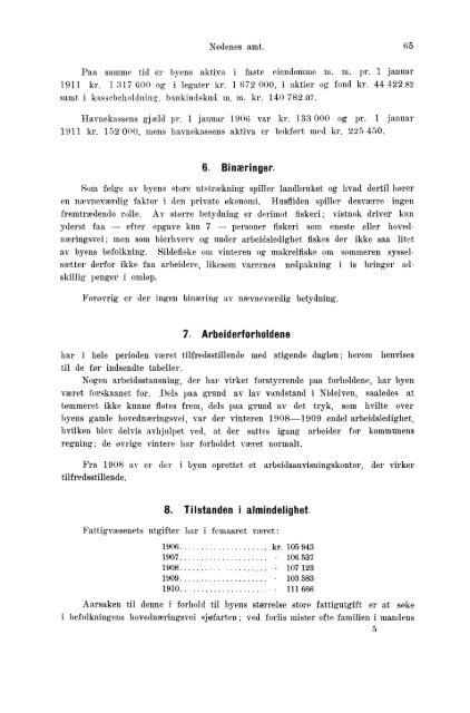 Beretninger om Amternes Økonomiske Tilstand 1906 - 1910, I ... - SSB