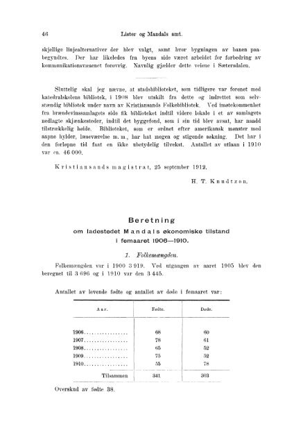 Beretninger om Amternes Økonomiske Tilstand 1906 - 1910, I ... - SSB