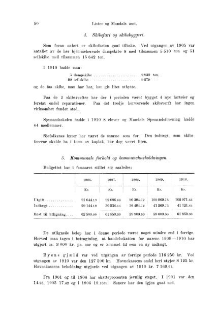 Beretninger om Amternes Økonomiske Tilstand 1906 - 1910, I ... - SSB