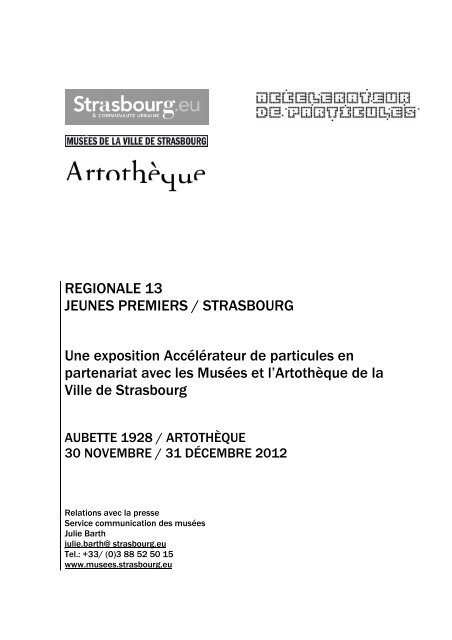 REGIONALE 13 JEUNES PREMIERS / STRASBOURG Une ...