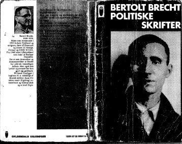 1928-1956 Bertolt Brecht. Politiske Skrifter - Gaderummet
