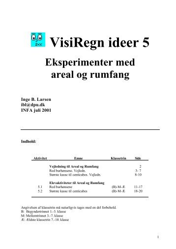 VisiRegn Ideer 5 Areal og rumfang.pdf - INFA