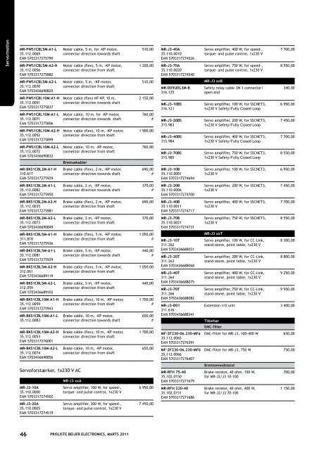 Prisliste marts 2011 - Beijer Electronics