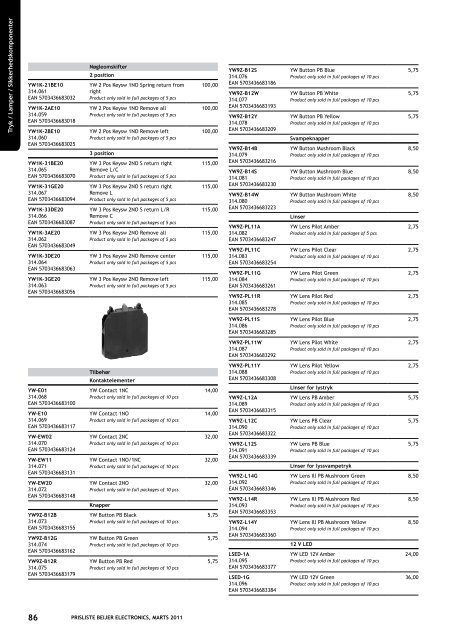 Prisliste marts 2011 - Beijer Electronics