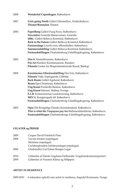 Dansk Curriculum Vitae - Eva Louise Buus