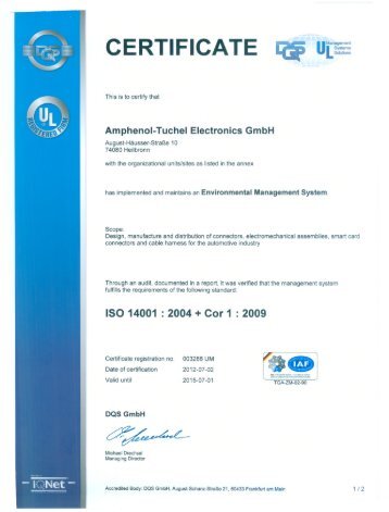 ISO 14001 - Amphenol-Tuchel