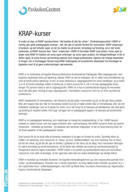 KRAP-kurser - Psykologcentret i Viborg og Skive