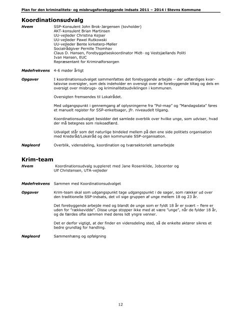 Plan for indsatsen mod ungdomskriminalitet 2011-2014 i Stevns ...