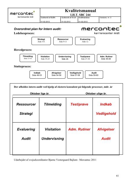 Kvalitetsmanual - Mercantec