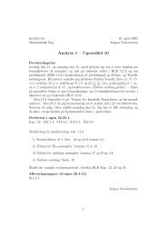 Analyse 1 – Ugeseddel 10 - the Mathematics home page.