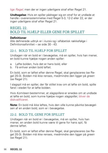 Rules of Golf Golfreglerne - Golf.dk