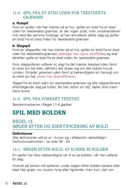 Rules of Golf Golfreglerne - Golf.dk