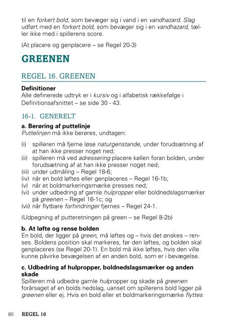 Rules of Golf Golfreglerne - Golf.dk