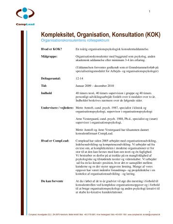 Kompleksitet, Organisation, Konsultation (KOK) - Amtoft ...