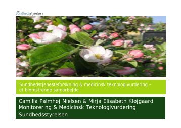 Camilla Palmhøj Nielsen & Mirja Elisabeth Kløjgaard Monitorering ...