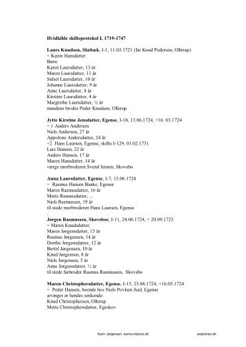 Hvidkilde skifteprotokol I, 1719-1747 - Wadschier.dk
