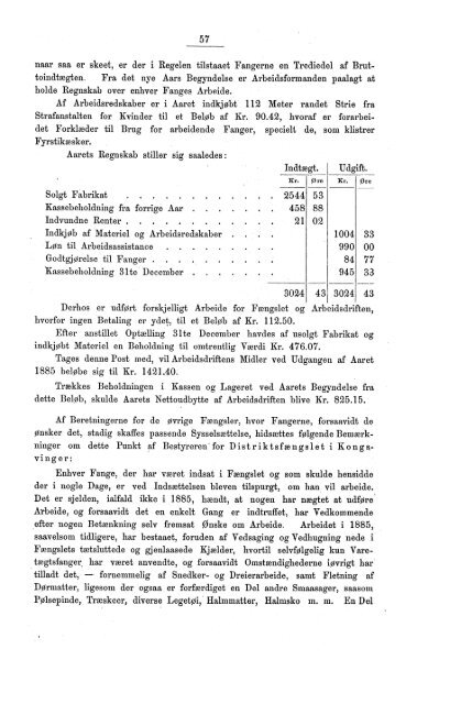 Beretning om Rigets Distriktsfængsler for Aarene 1885 og 1886