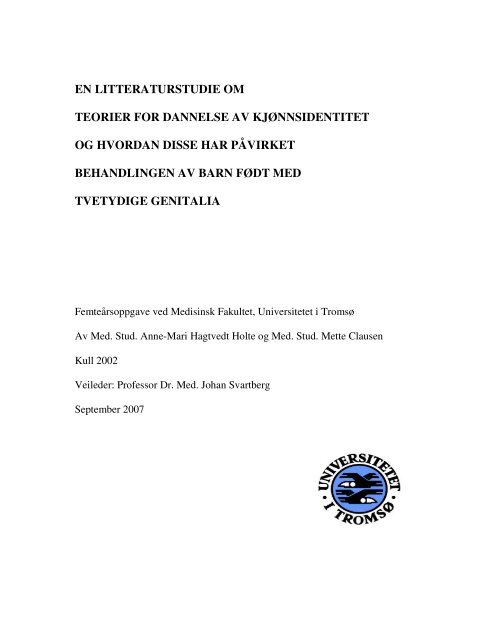 En Litteraturstudie Om Teorier For Dannelse Av Kjonnsidentitet Og