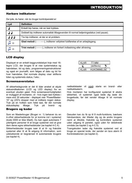 D-303027 PowerMaster-10 Brugermanual - Visonic