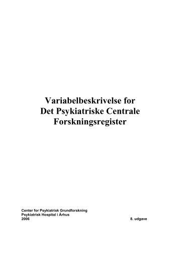 Variabelbeskrivelse for Det Psykiatriske Centrale Forskningsregister