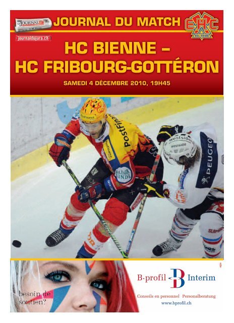 HC bieNNe – HC FRibOURg-gOTTéRON - Journal du Jura