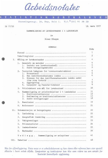 Sammenligning av levekostnader i 4 landsdeler - Statistisk sentralbyrå