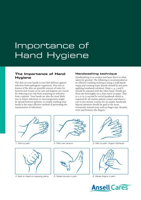 importance of hand hygiene - Ansell Healthcare Europe