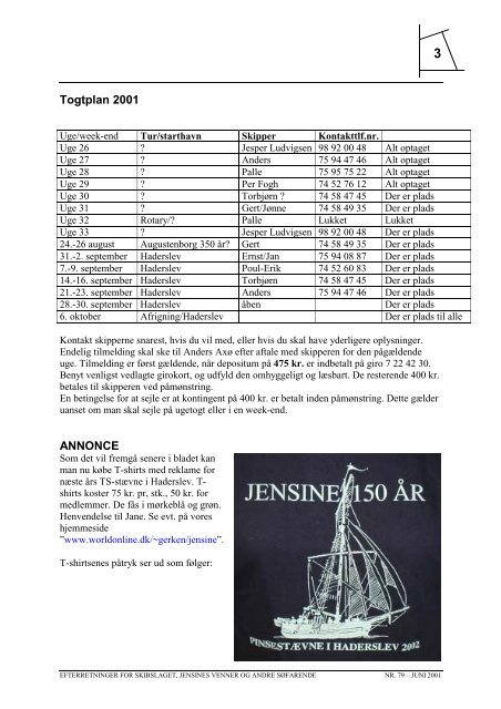 Efterretninger nr. 79, juni 2001 - Jensine af Haderslev