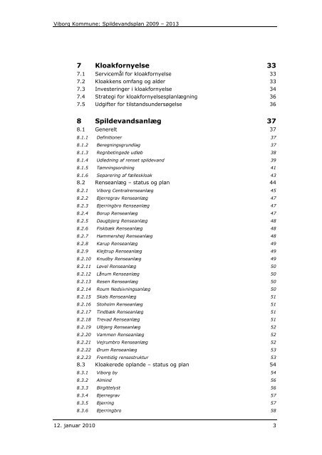 Spildevandsplan 2009 – 2013